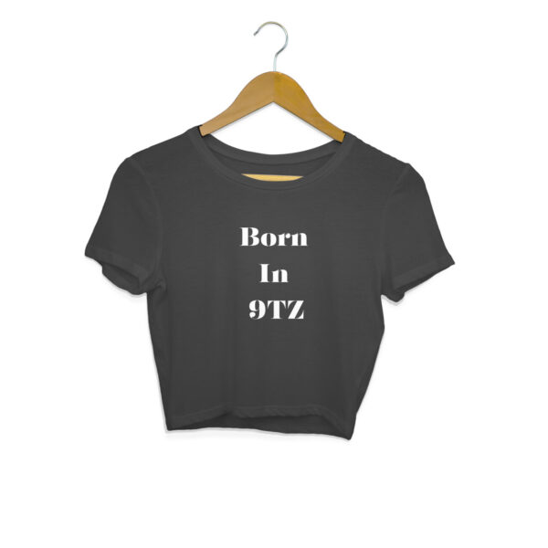 Born in 90's Crop Top for Women in Black