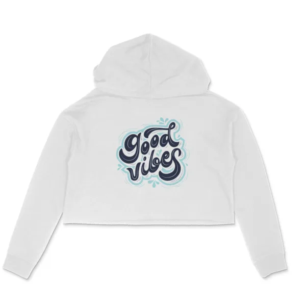 Good Vibes Crop Hoodie For Women
