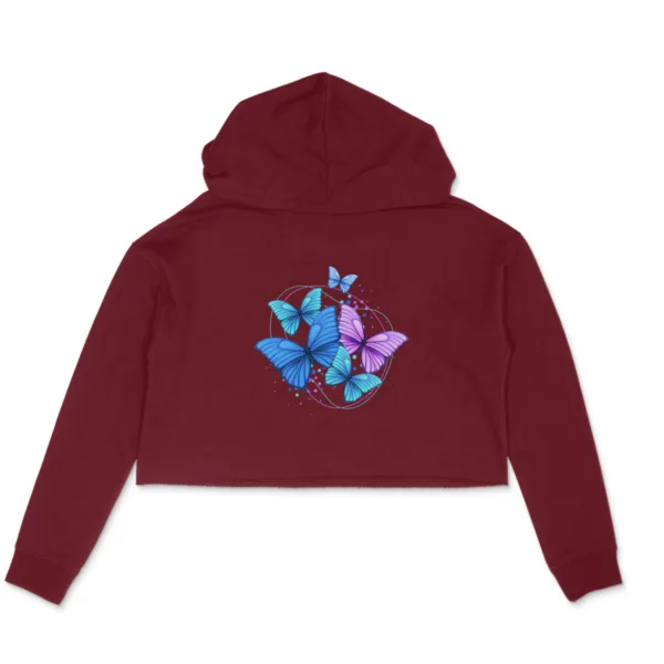 Bunch of Butterflies Crop Hoodie For Women