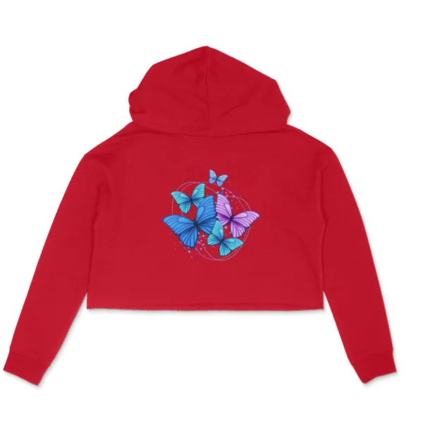 Bunch of Butterflies Crop Hoodie For Women - Image 5