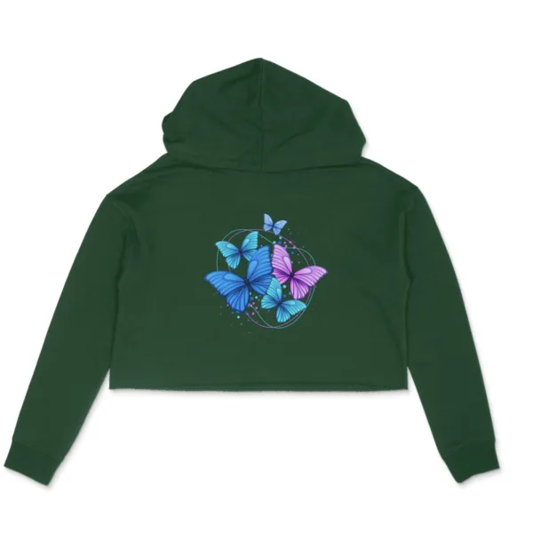 Bunch of Butterflies Crop Hoodie For Women - Image 7