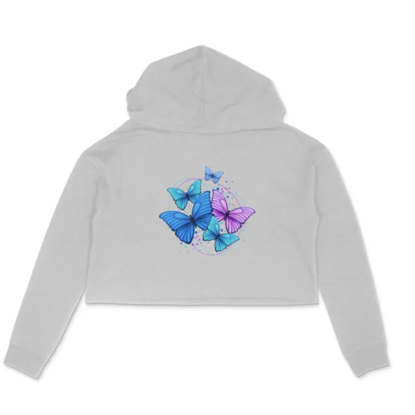 Bunch of Butterflies Crop Hoodie For Women - Image 9