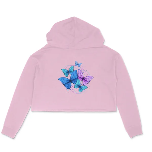 Bunch of Butterflies Crop Hoodie For Women - Image 11