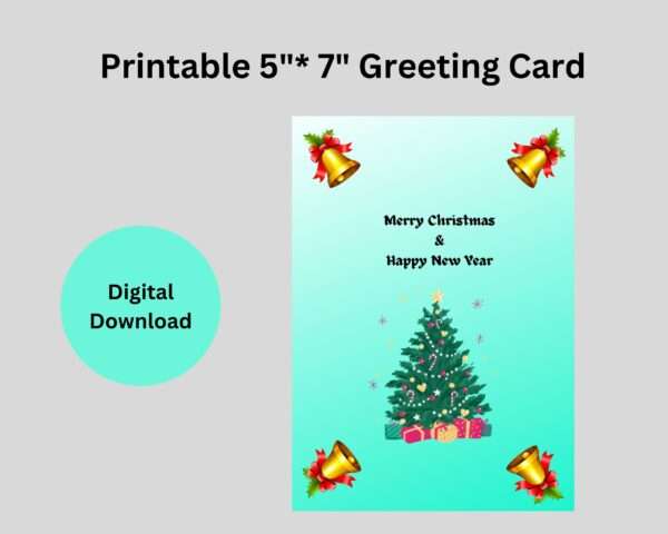 Printable Christmas Greeting Card (5"7")