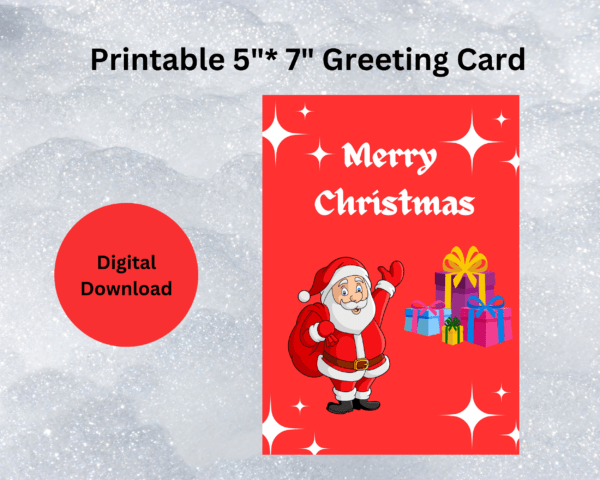 Printable Christmas Greeting (5"*7"inches)