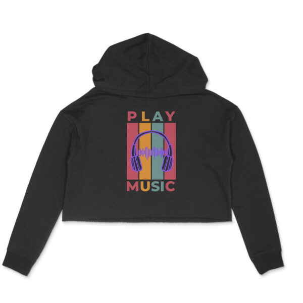 Play Music Crop Hoodie For Women