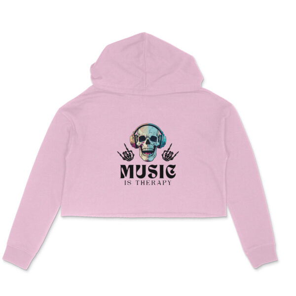 Music Is Therapy Crop Hoodie For Women