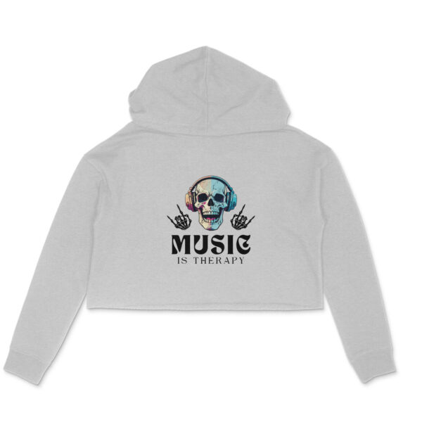 Music Is Therapy Crop Hoodie For Women - Image 2