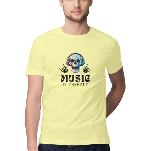 Music is Therapy Round Neck T-shirt For Men