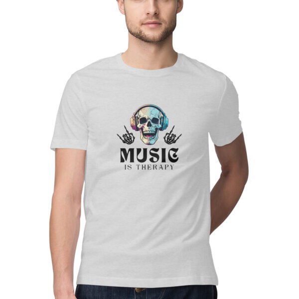 Music is Therapy Round Neck T-shirt For Men - Image 5