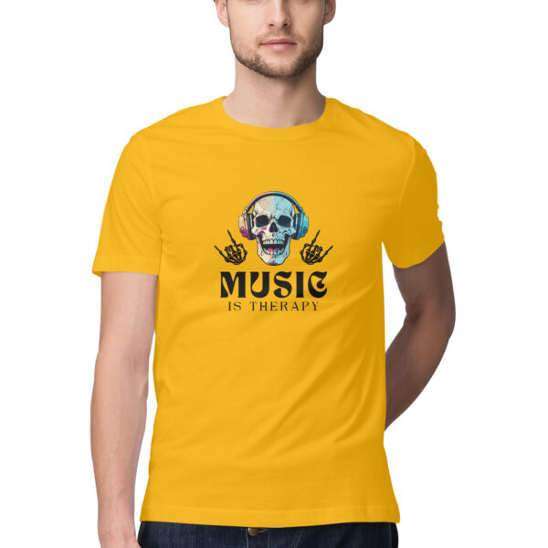 Music is Therapy Round Neck T-shirt For Men - Image 7