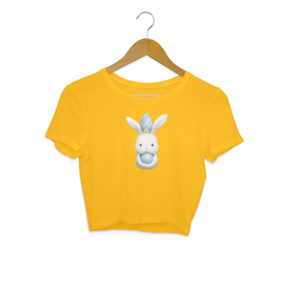 Bunny With Easter Egg Crop Top For Women - Image 3