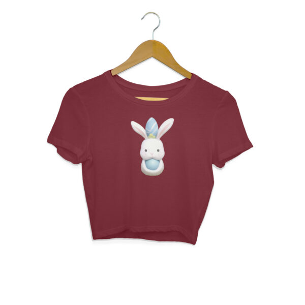 Bunny With Easter Egg Crop Top For Women - Image 5