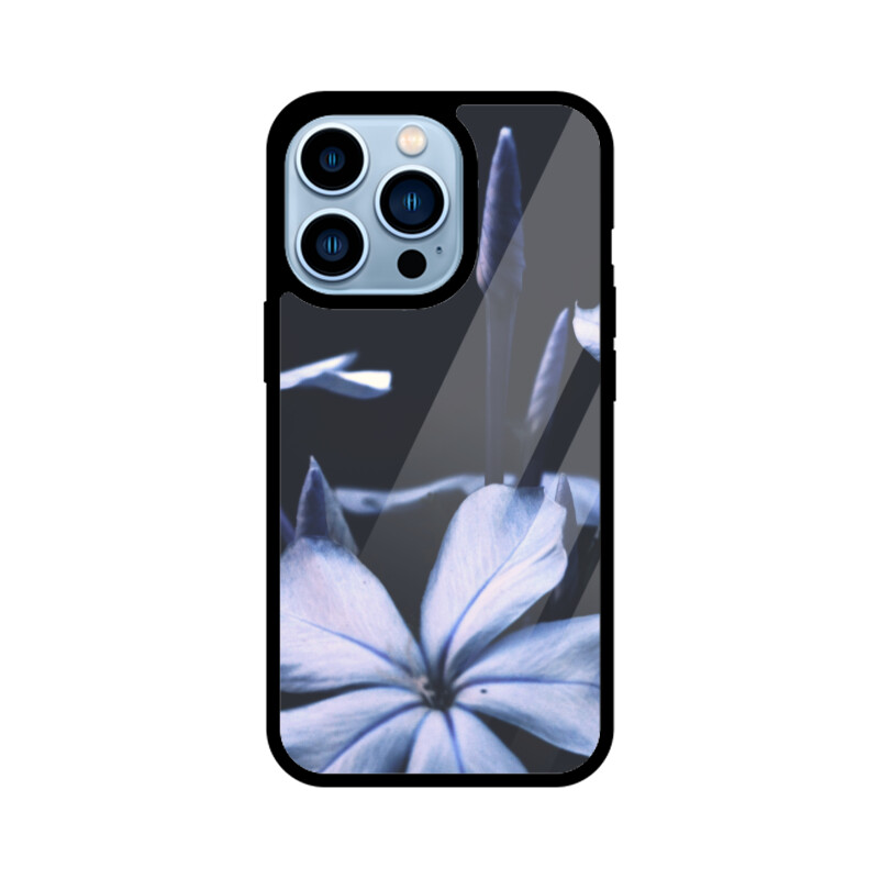 Blue Flower iPhone 14 Pro Glass Back Cover