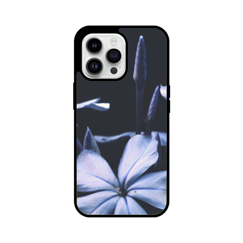 Blue Flower iPhone 14 Pro Glass Back Cover - Image 3