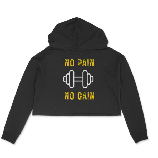 No Pain No Gain Crop Hoodie For Women