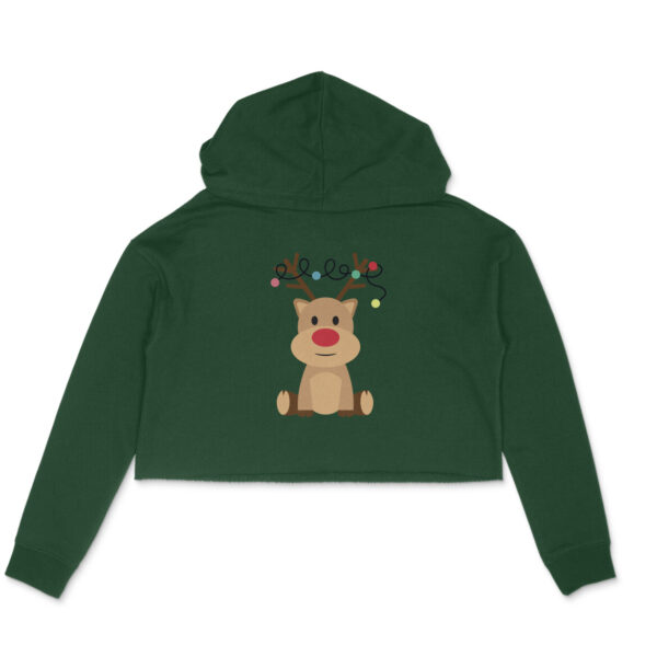 Christmas Deer Crop Hoodie For Women - Image 4