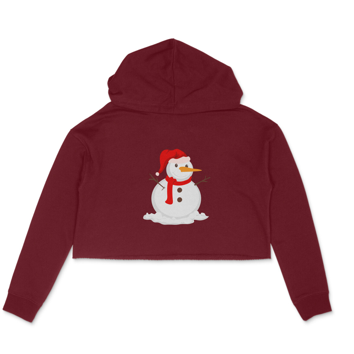 Snowman Crop Hoodie For Women - Image 2