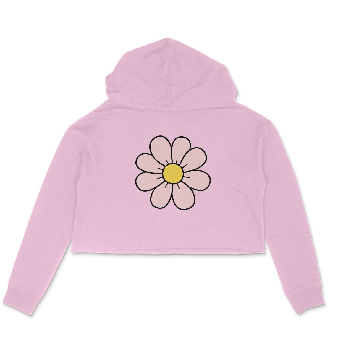Flower Crop Hoodie For Women